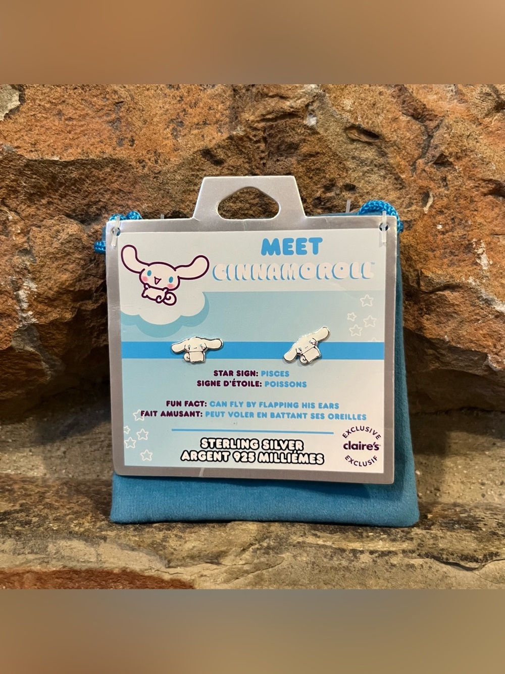 Claire's Cinnamoroll Sterling Silver and White Enamel Stud Earrings